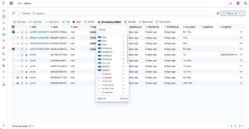 Custom columns and custom width