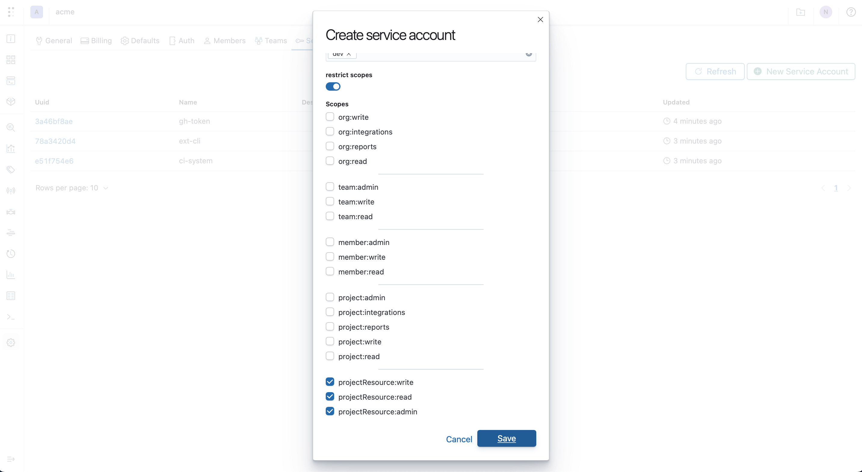 Polyaxon v1.13: Service Accounts