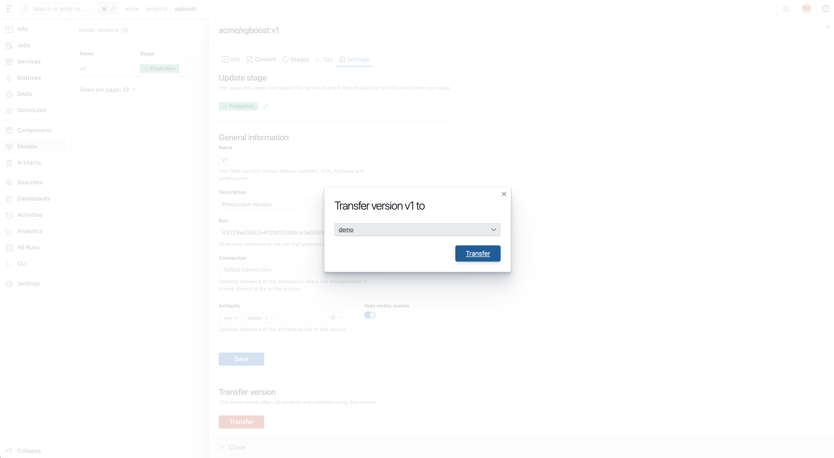transfer-model-version-selection