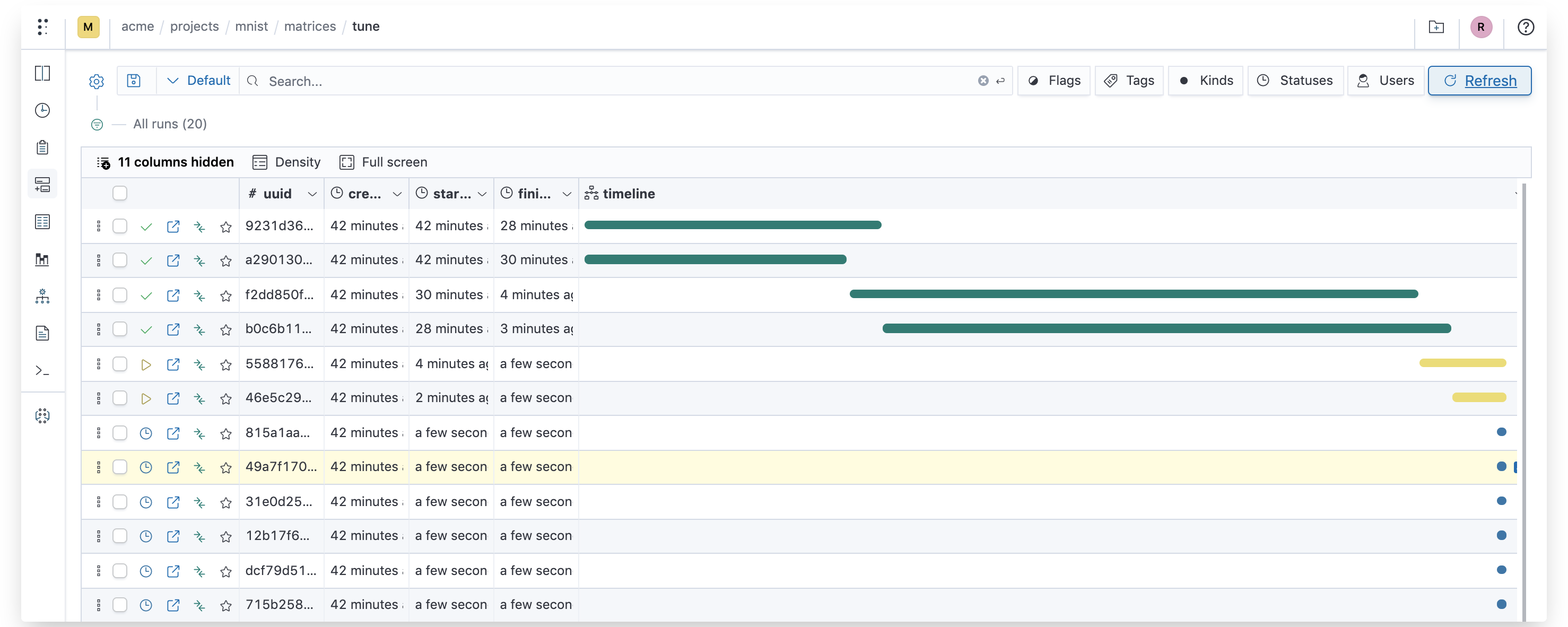 Polyaxon v1.6: Timeline View
