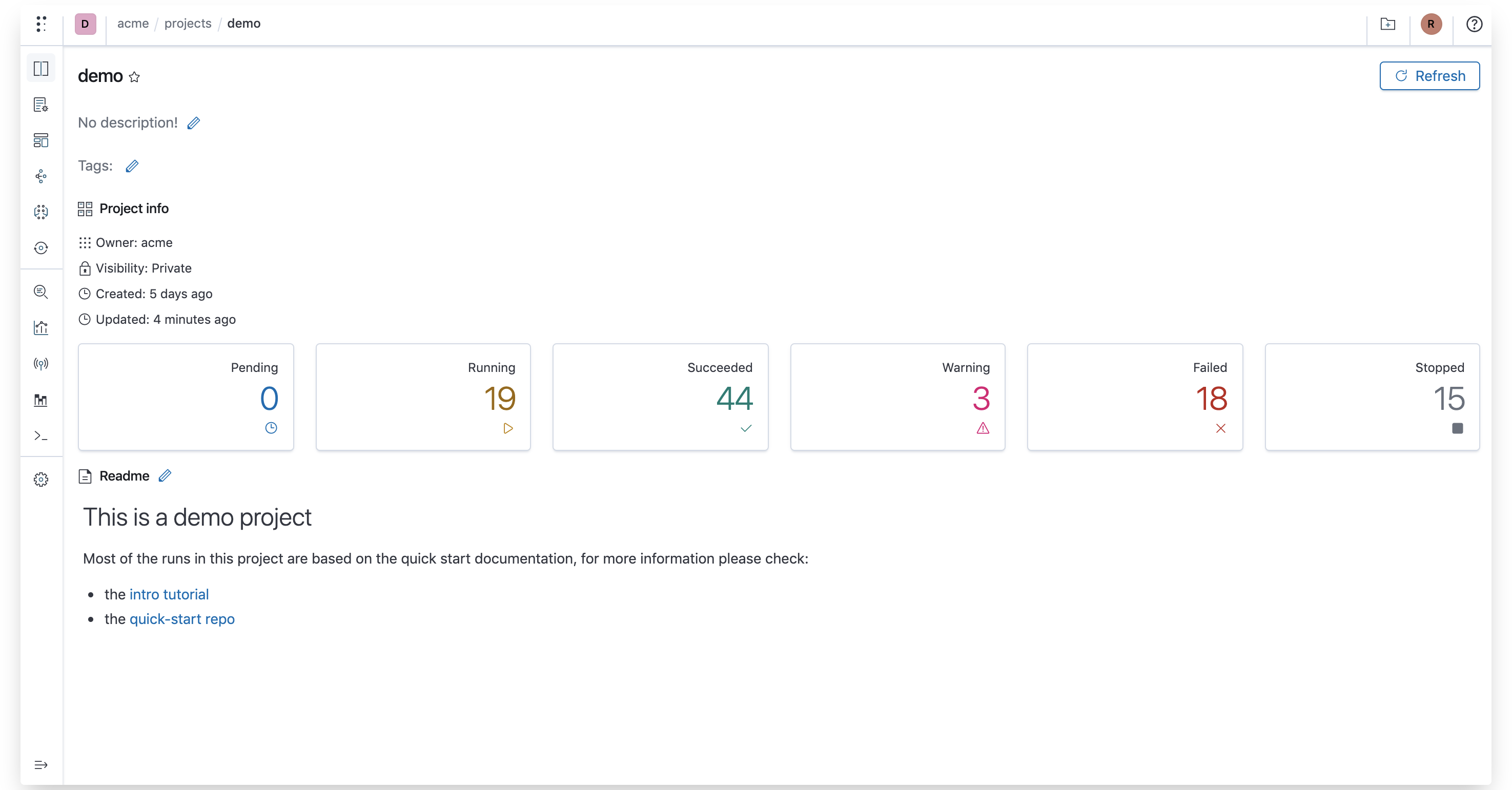 Polyaxon v1.9: Improved run and project overview pages