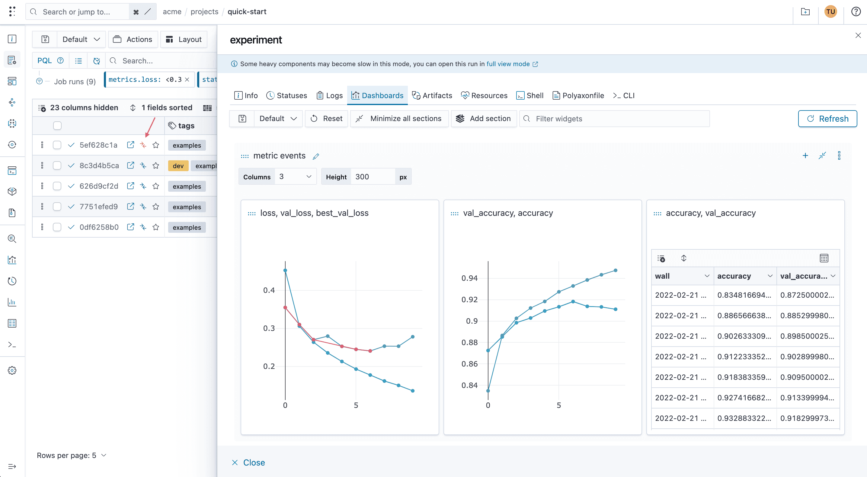 Introduction To Querying Metadata And Artifacts Using Polyaxon The UI ...