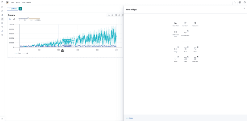 Polyaxon metrics dashboard