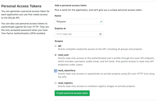 Polyaxon + Repos On GitLab Integration