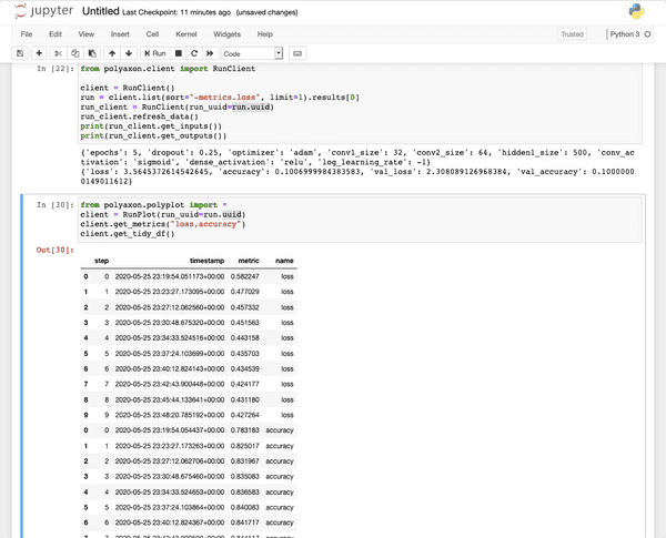 Notebooks Iteration - Polyaxon quick start tutorial - Core Concepts