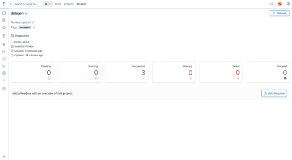 Polyaxon Management UI - Projects