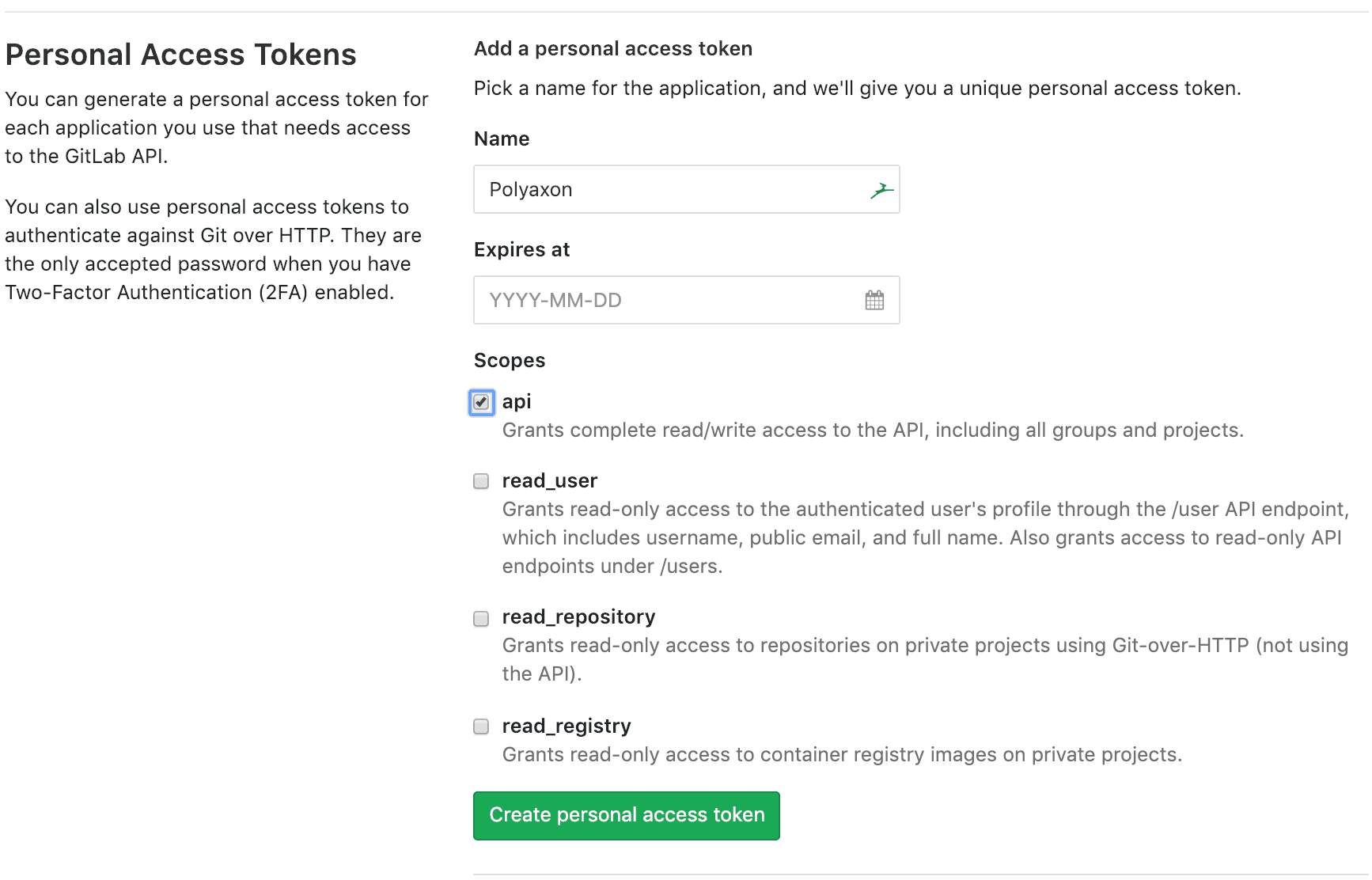 Polyaxon + Repos On GitLab Integration