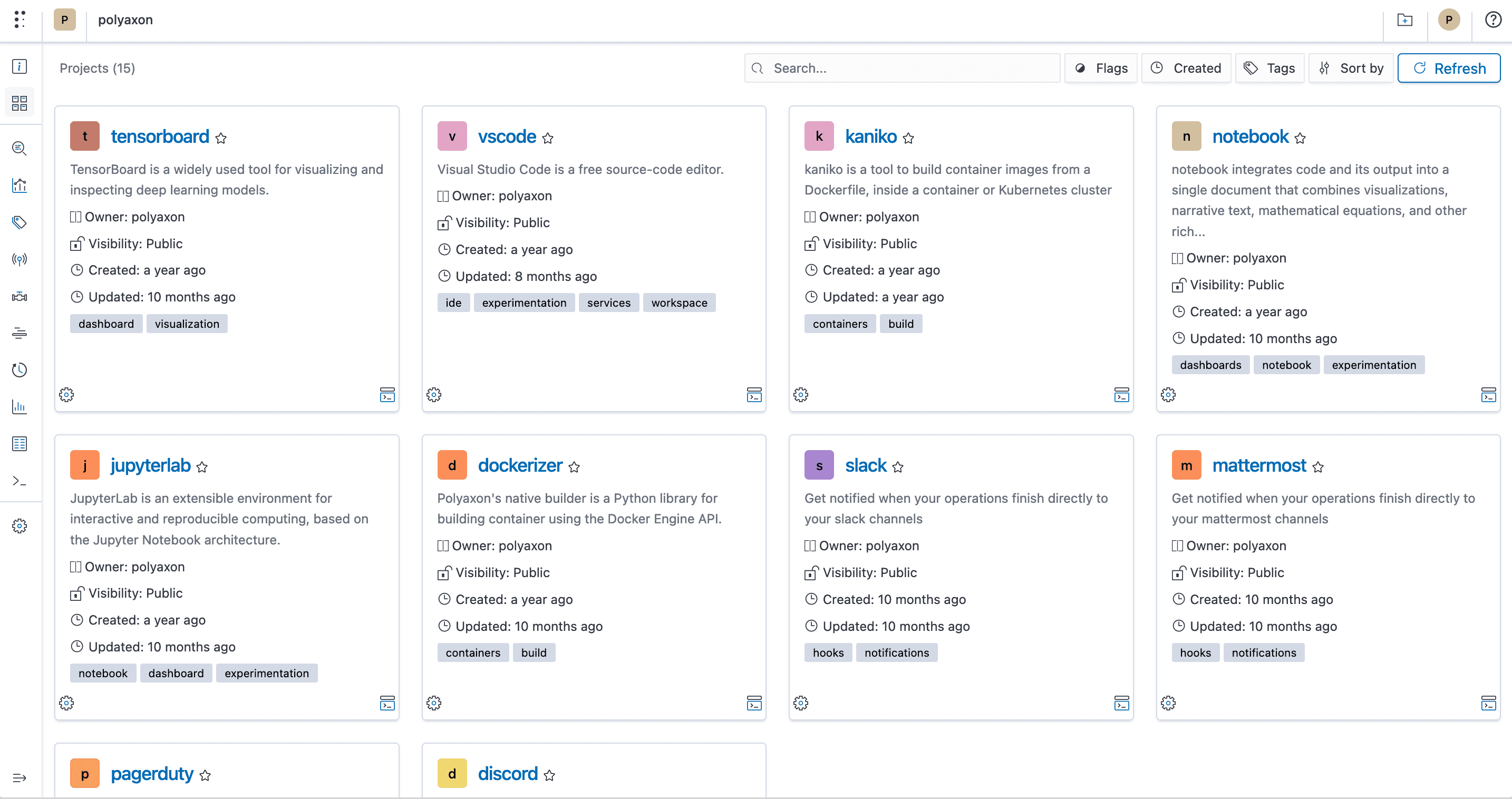 Polyaxon Management UI - Component Hub