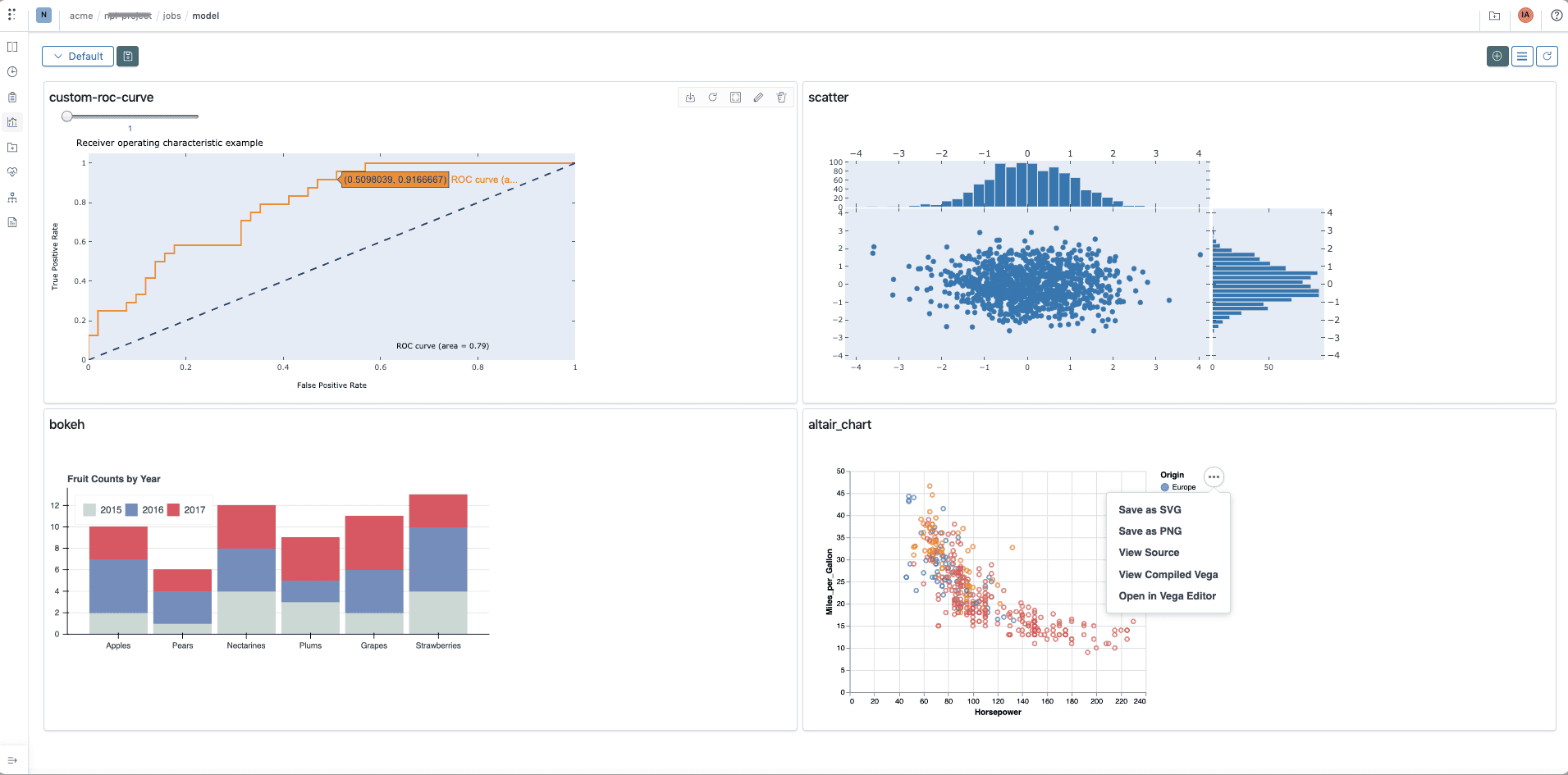 Polyaxon management tools and UI - Runs dashboard - Run Artifacts