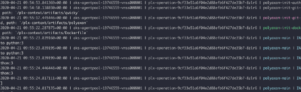 Logs with info about nodes/pods/containers